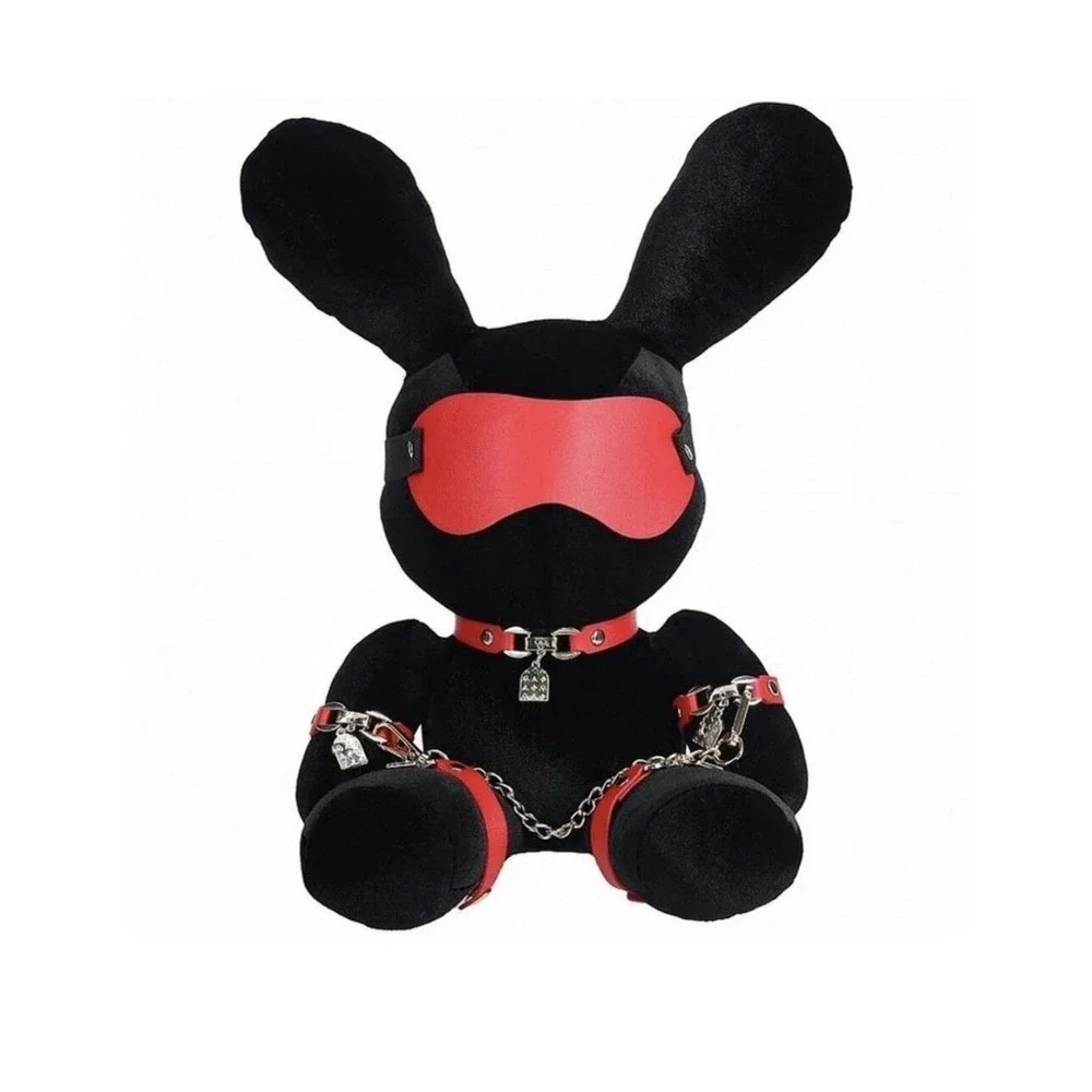 Rabbit Bondage Velvet Plush – Stylish & Kinky Collectible Black And Red Plush